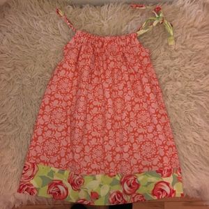 THIMBLE cotton floral dress/adjustable neck
